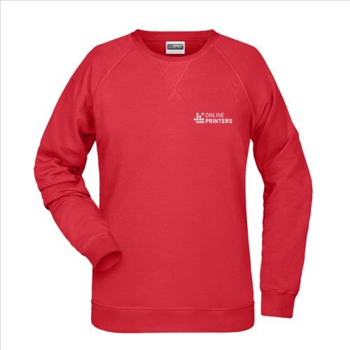 Rd sweatshirt i bomull-polyesterblandning fr dam.