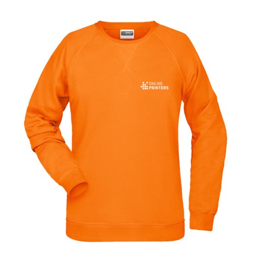 Orange sweatshirt i bomull-polyester fr dam.