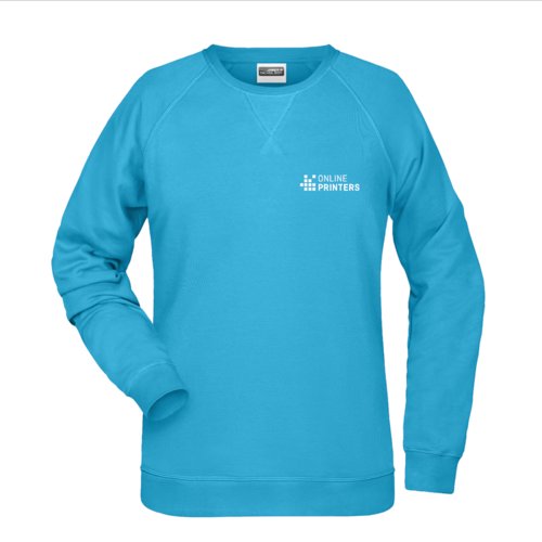 Turkos sweatshirt i bomullsblandning fr damer.