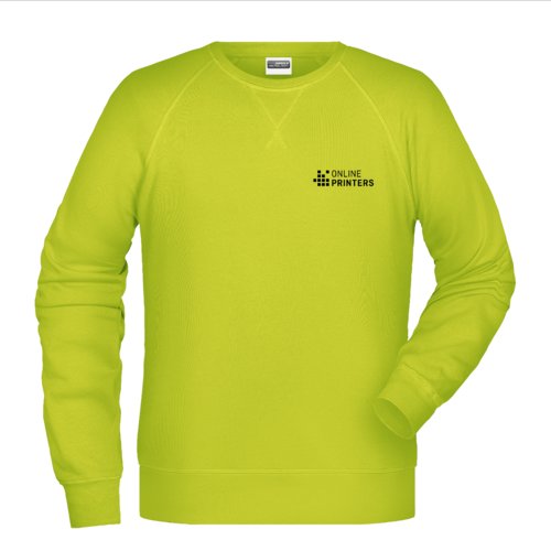 Neongul sweatshirt i bomullsblandning fr mn.