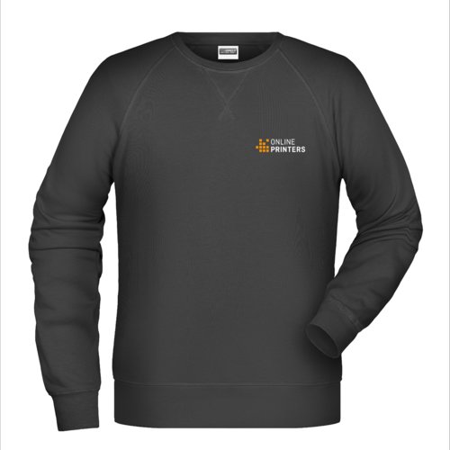 Svart sweatshirt i bomull-polyester fr mn med lnga rmar.