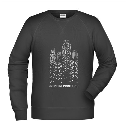 Svart sweatshirt fr mn i bomullsblandning med lnga rmar.