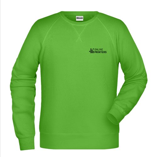 ppelgrn sweatshirt fr mn i bomull-polyester med lnga rmar.