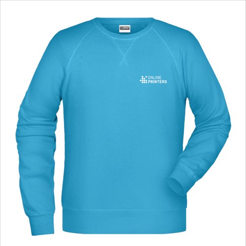 Turkos sweatshirt i bomullsblandning fr mn.