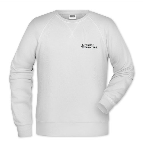 Vit sweatshirt i bomullsblandning fr mn.