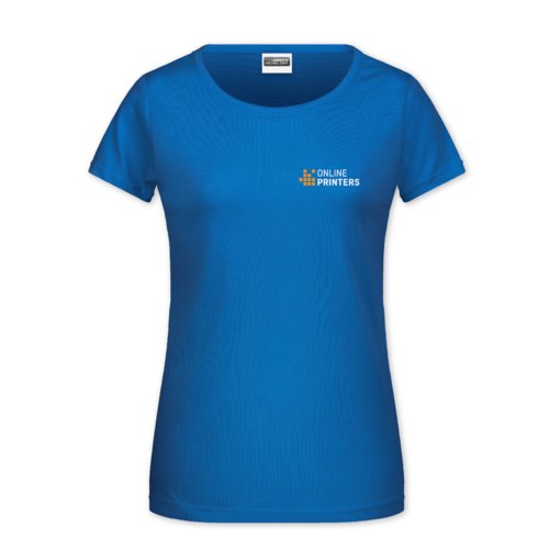 Kungsbl bomulls-T-shirt fr damer med korta rmar.