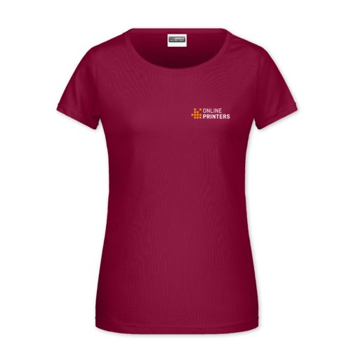 Vinrd bomulls-T-shirt fr damer med korta rmar.