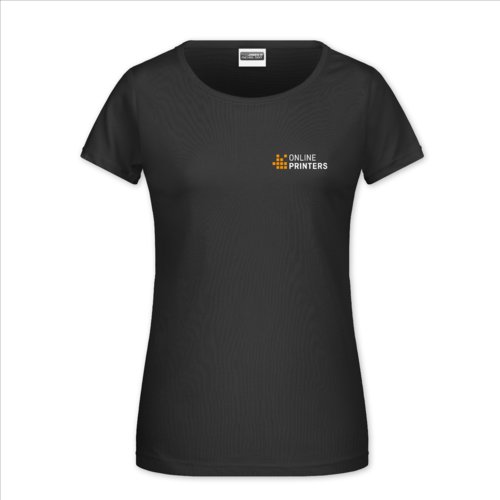 Svart T-shirt i bomull fr damer med korta rmar.