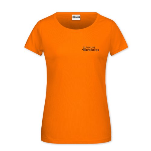 Orange dam T-shirt i bomull med korta rmar.