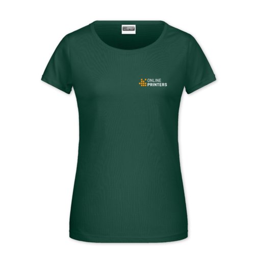 Grn dam T-shirt i bomull med korta rmar.
