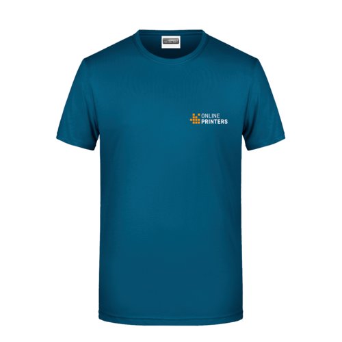 Petrolfrgad T-shirt i bomull fr mn med korta rmar.