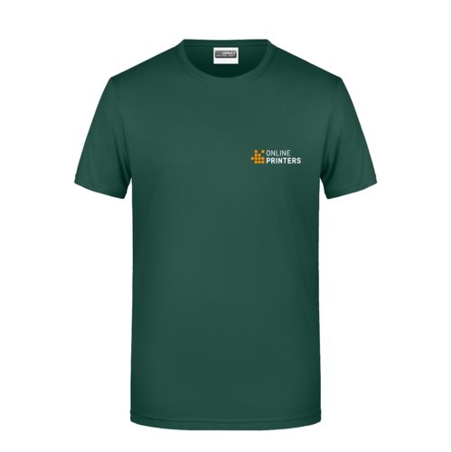 Grn tyg-t-shirt fr mn med korta rmar.