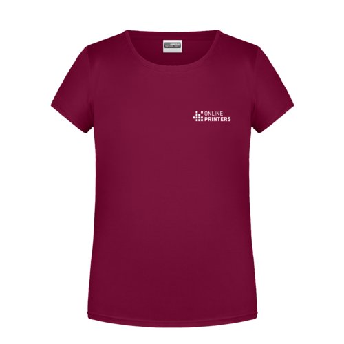 Vinrd t-shirt i bomull fr flickor med korta rmar.