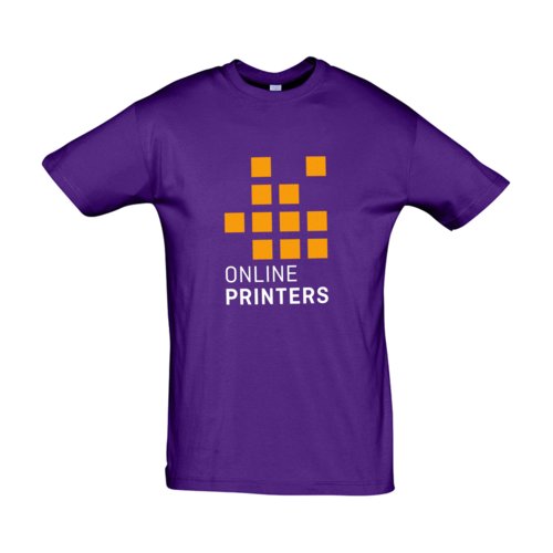 Mrkviolett bomulls-T-shirt med korta rmar.