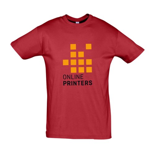 Rd bomulls-T-shirt, unisex, med korta rmar.