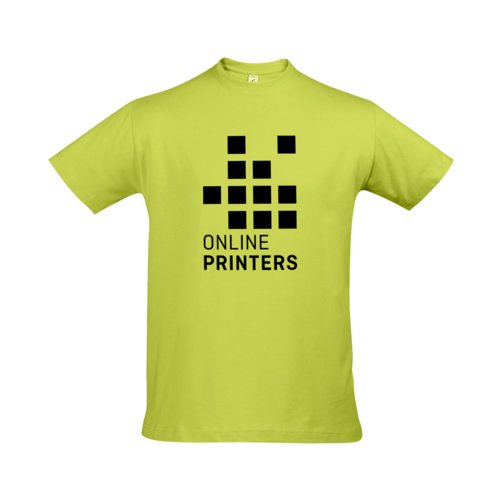 ppelgrn bomulls-T-shirt fr mn med korta rmar.