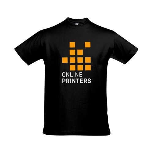 Kolsvart bomulls-t-shirt fr mn med korta rmar.
