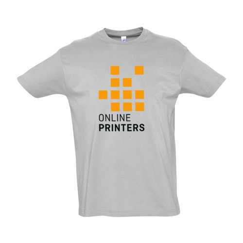 Gr bomulls-T-shirt fr mn med korta rmar.