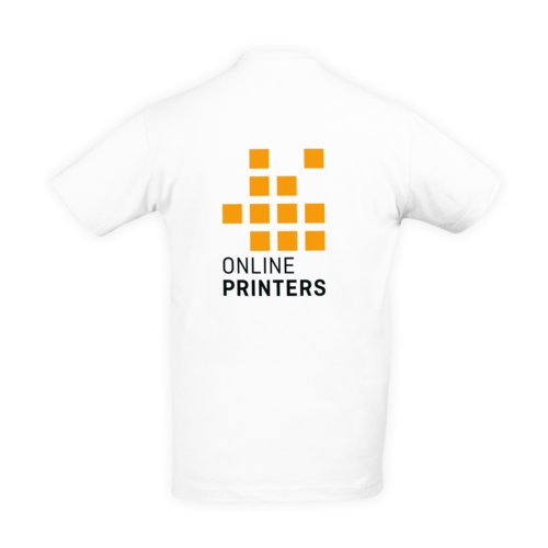 Vit t-shirt i bomull fr mn med korta rmar.