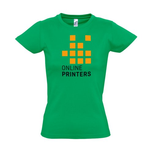 Grn T-shirt i bomull med korta rmar.