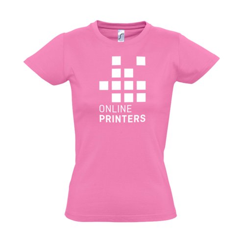 Rosa dam T-shirt i bomull med korta rmar.