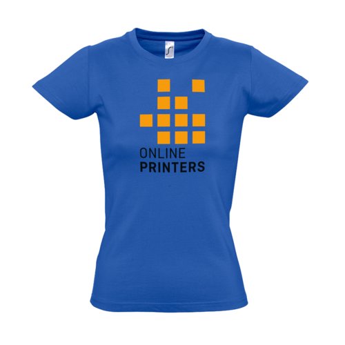 Kungsbl bomulls-T-shirt fr dam med korta rmar.