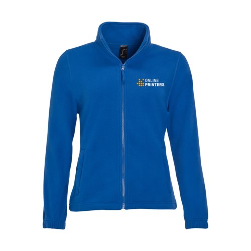 Kungsbl fleecejacka i polyester fr damer med full dragkedja.
