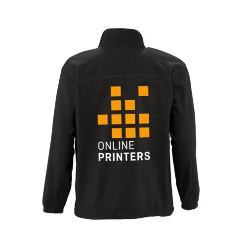 Svart fleecejacka i polyester fr mn med full dragkedja.