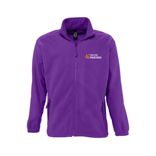 Mrkviolett fleecejacka i polyester med full dragkedja.