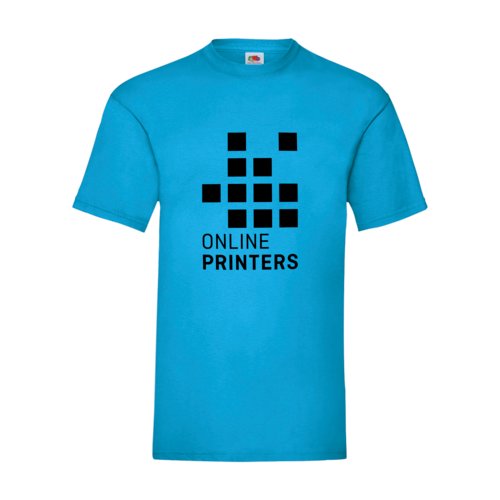 Azurbl herr-T-shirt i bomull med korta rmar.