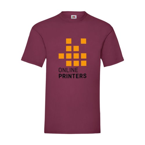 Burgundisk bomulls-T-shirt med korta rmar.