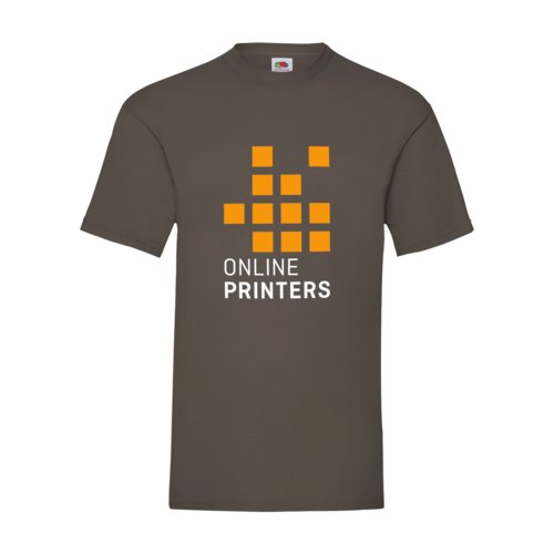 Brun T-shirt i bomull fr mn med korta rmar.