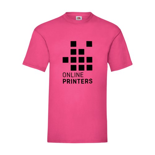 Fuchsiafrgad bomulls-T-shirt fr mn med korta rmar.