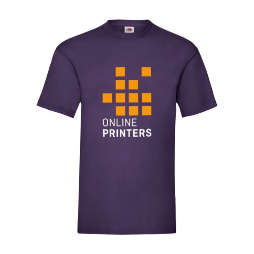 Lila bomulls-T-shirt fr mn med korta rmar.