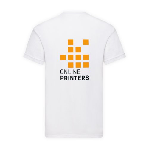 Vit bomulls-T-shirt fr mn med korta rmar.