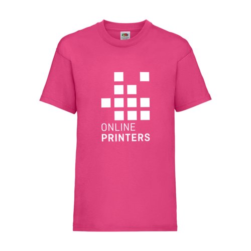 Fuchsiafrgad barn-T-shirt i bomull med korta rmar.