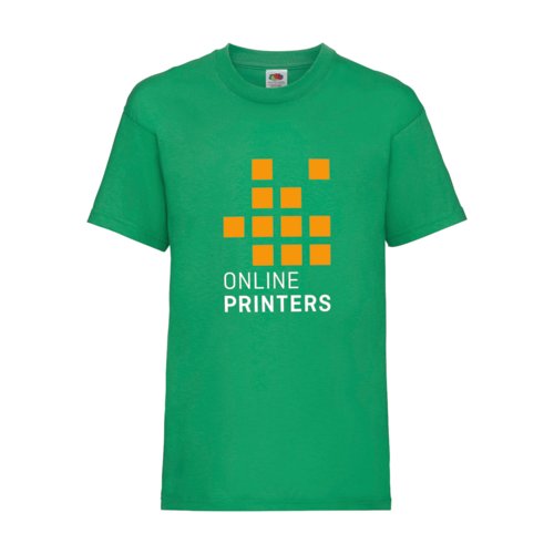 Grn bomulls-T-shirt fr barn med korta rmar.