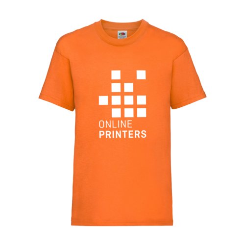 Orange bomulls-T-shirt fr barn med korta rmar.