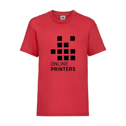 Rd barn-t-shirt i bomull med korta rmar.