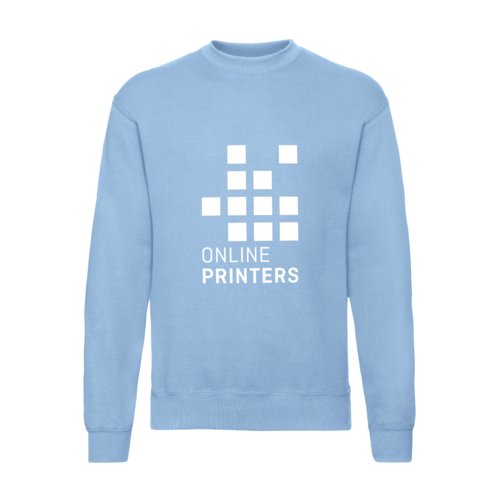 Himmelsbl sweatshirt i bomullsblandning fr mn med lnga rmar.