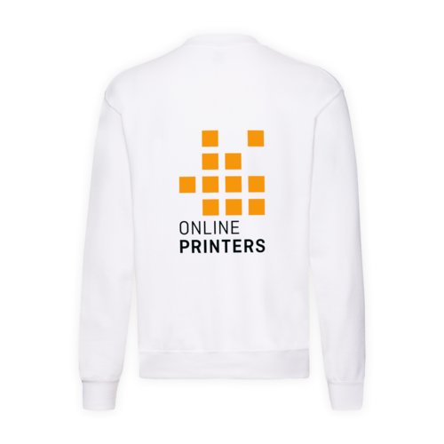Vit sweatshirt i bomullsblandning fr mn med lnga rmar.