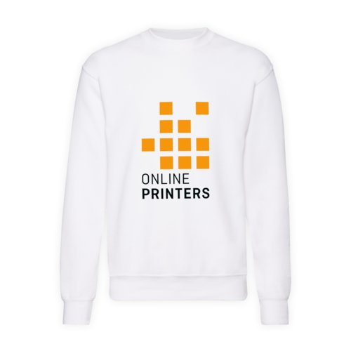 Vit sweatshirt i bomullsblandning fr mn med lnga rmar.