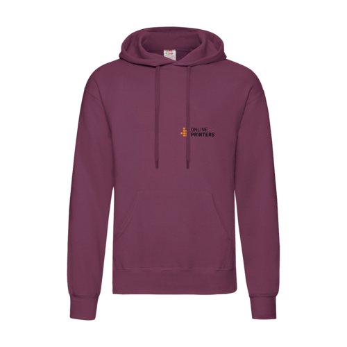 Vinrd bomullsblandning hoodie med huva och knguruficka.