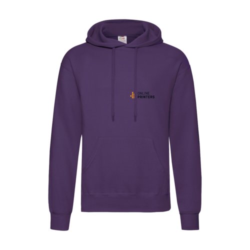 Lila bomullsblandning hoodie med huva och knguruficka.