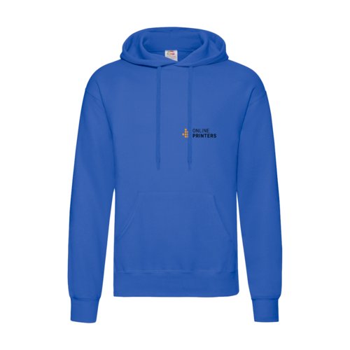 Kungsbl bomullsblandning hoodie med huva och knguruficka.