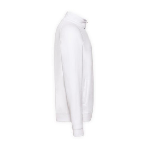 Vit sweatshirtjacka i bomullsblandning med dragkedja.