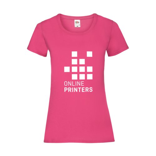 Fuchsia bomulls-t-shirt fr dam, skrddarsydd passform.