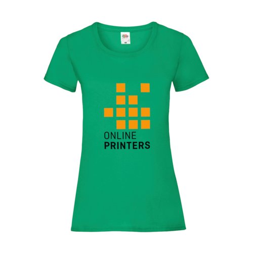 Grn bomulls-T-shirt med korta rmar och rund hals.