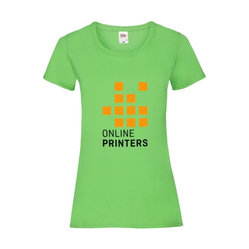 Grnt pple T-shirt i bomull fr dam med korta rmar.
