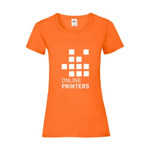 Orange dam T-shirt i bomull med korta rmar.